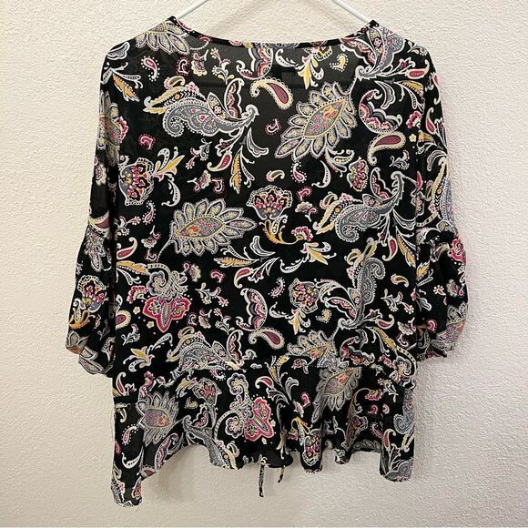 Rafaella Long Sleeve Scoop Neck Black Top Size XL - Picture 4 of 6